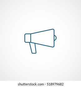 Speaker Blue Line Icon On White Background