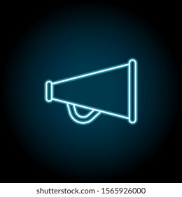 Speaker blue neon icon. Simple thin line, outline vector of cinema icons for ui and ux, website or mobile application