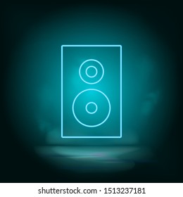 Speaker blue neon vector icon. Simple element illustration from map and navigation concept. Speaker blue neon vector icon. Real estate concept vector illustration.