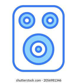 speaker blue outline icon, Merry Christmas and Happy New Year icons for web and mobile design.