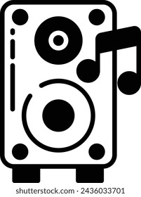 Speaker Box glyph and line vector illustration