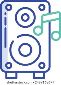 Speaker Box outline color vector illustration