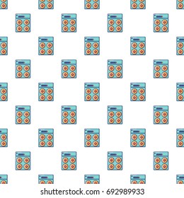 Speaker box pattern in cartoon style. Seamless pattern vector illustration