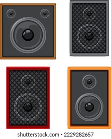 Speaker boxes isolated set illustration