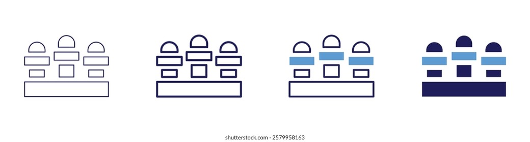 Speaker briefing icon in 4 different styles. Thin Line, Line, Bold Line, Duotone. Duotone style. Editable stroke.