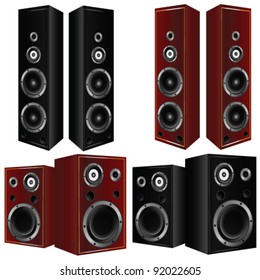 speaker in brown and black color vector art illustration