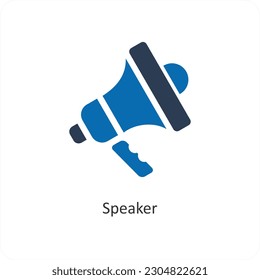 Speaker and bullhorn icon concept