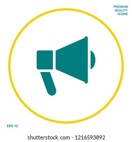 Speaker, bullhorn icon. Graphic elements for your design