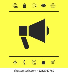 Speaker, bullhorn icon. Graphic elements for your design