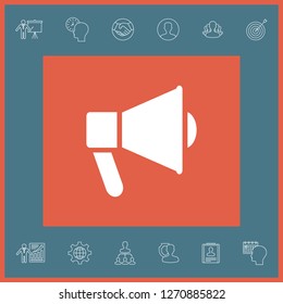 Speaker, bullhorn icon. Graphic elements for your design