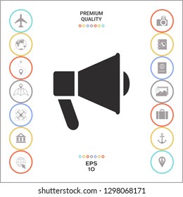 Speaker, bullhorn icon. Graphic elements for your design