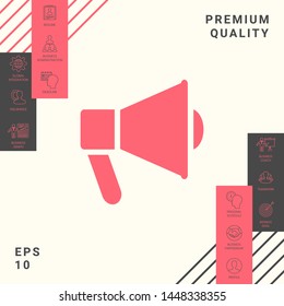 Speaker, bullhorn icon. Graphic elements for your design