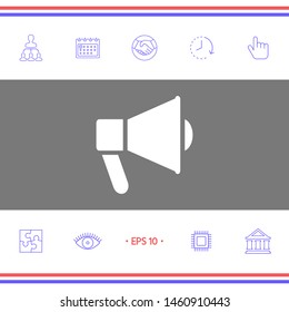 Speaker, bullhorn icon. Graphic elements for your design