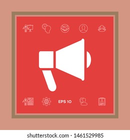 Speaker, bullhorn icon. Graphic elements for your design