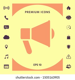 Speaker, bullhorn icon. Graphic elements for your design
