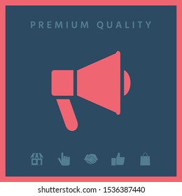 Speaker, bullhorn icon. Graphic elements for your design