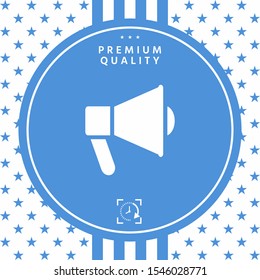 Speaker, bullhorn icon. Graphic elements for your design