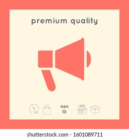 Speaker, bullhorn icon. Graphic elements for your design