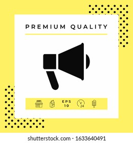 Speaker, bullhorn icon. Graphic elements for your design