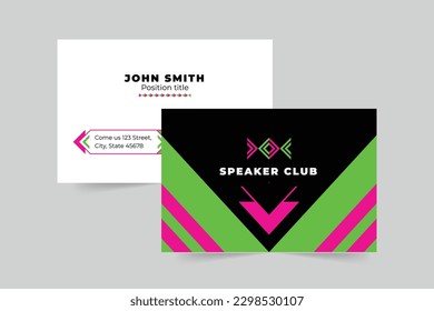 Speaker business card template. A clean, modern, and high-quality design business card vector design. Editable and customize template business card