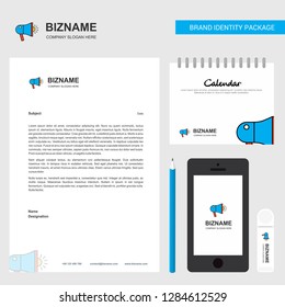 Speaker  Business Letterhead, Calendar 2019 and Mobile app design vector template