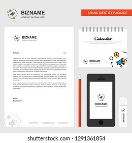 Speaker  Business Letterhead, Calendar 2019 and Mobile app design vector template