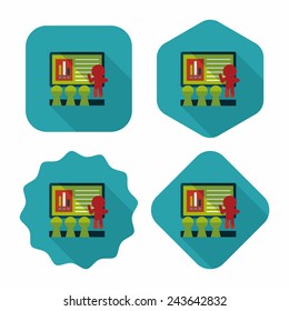 Speaker at business workshop flat icon with long shadow,eps10