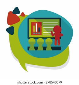 Speaker at business workshop flat icon with long shadow,eps10