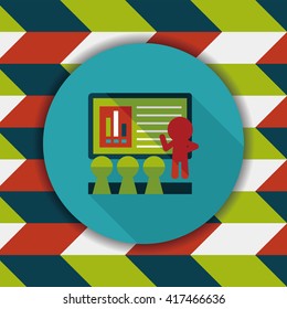 Speaker at business workshop flat icon with long shadow,eps10