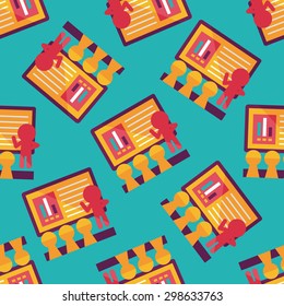 Speaker at business workshop flat icon,eps10 seamless pattern background