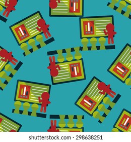 Speaker at business workshop flat icon,eps10 seamless pattern background