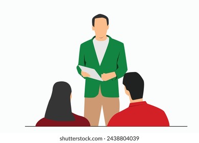 Speaker at business workshop and presentation. Audience at the conference room.