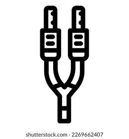 speaker cable wire line icon vector. speaker cable wire sign. isolated contour symbol black illustration