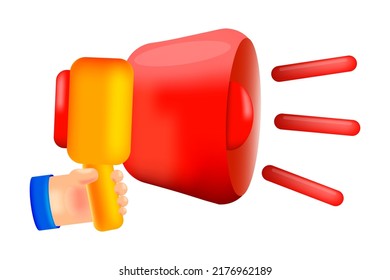 Speaker in cartoon style. Attention, news. Vector illustration. Stock image. 