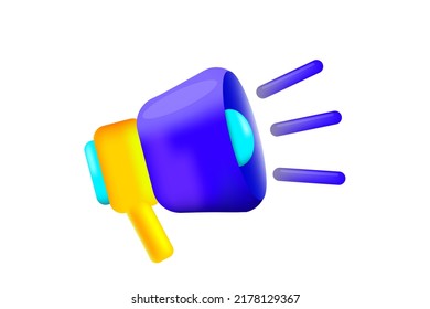 Speaker in cartoon style. Attention, news. Vector illustration. Stock image. 