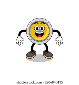speaker cartoon with surprised gesture , character design