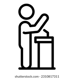 Speaker class icon outline vector. Election student. Debate speech