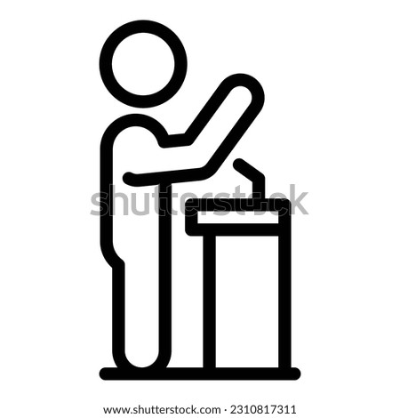 Speaker class icon outline vector. Election student. Debate speech