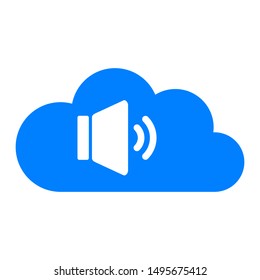 Speaker and cloud on white