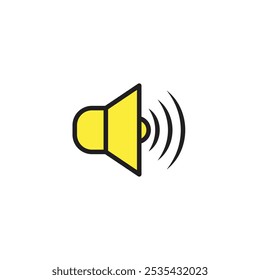 Icono de Vector coloreado del altavoz sobre fondo blanco