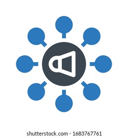 icono de color de glifo vector de conexión de altavoz 