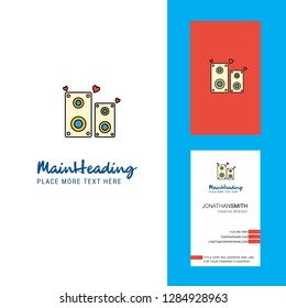 Speaker Creative Logo and business card. vertical Design Vector