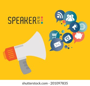 Speaker design over yellow background, vector illustration