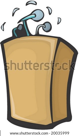 Speaker and desk Character : vector illustration