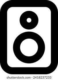 Speaker devices icon with black outline style. speaker, speech, business, public, conference, presentation, volume. Vector Illustration