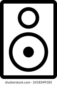 Speaker devices icon with black outline style. speaker, speech, public, business, conference, presentation, seminar. Vector Illustration