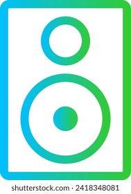 Speaker devices icon with blue and green gradient outline style. speaker, speech, public, business, conference, presentation, seminar. Vector Illustration