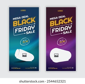 Speaker DI flyer template Or black Friday super sale Electronic gadgets sale handbill, and Computer speaker Rack card design layout