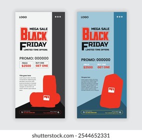 Speaker DI flyer template Or black Friday super sale Electronic gadgets sale handbill, and Computer speaker Rack card design layout