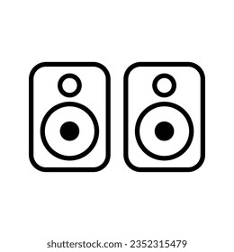  speaker double line icon vector design template and ilustration with editable stroke